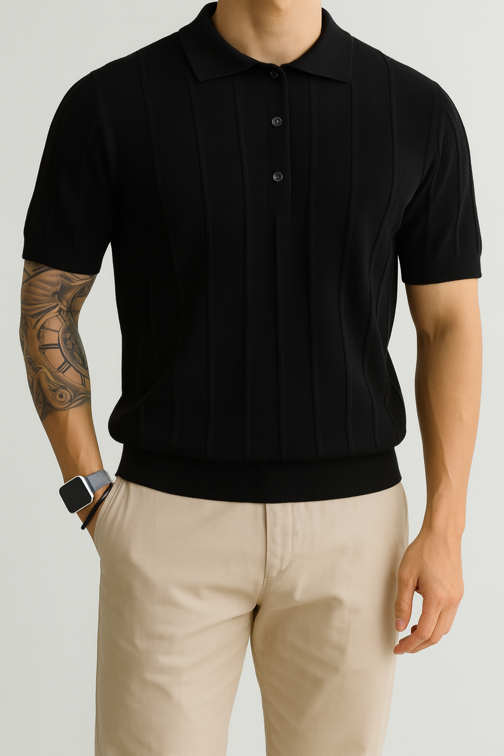 POLO SHIRT mit STRUKTURSTREIFEN