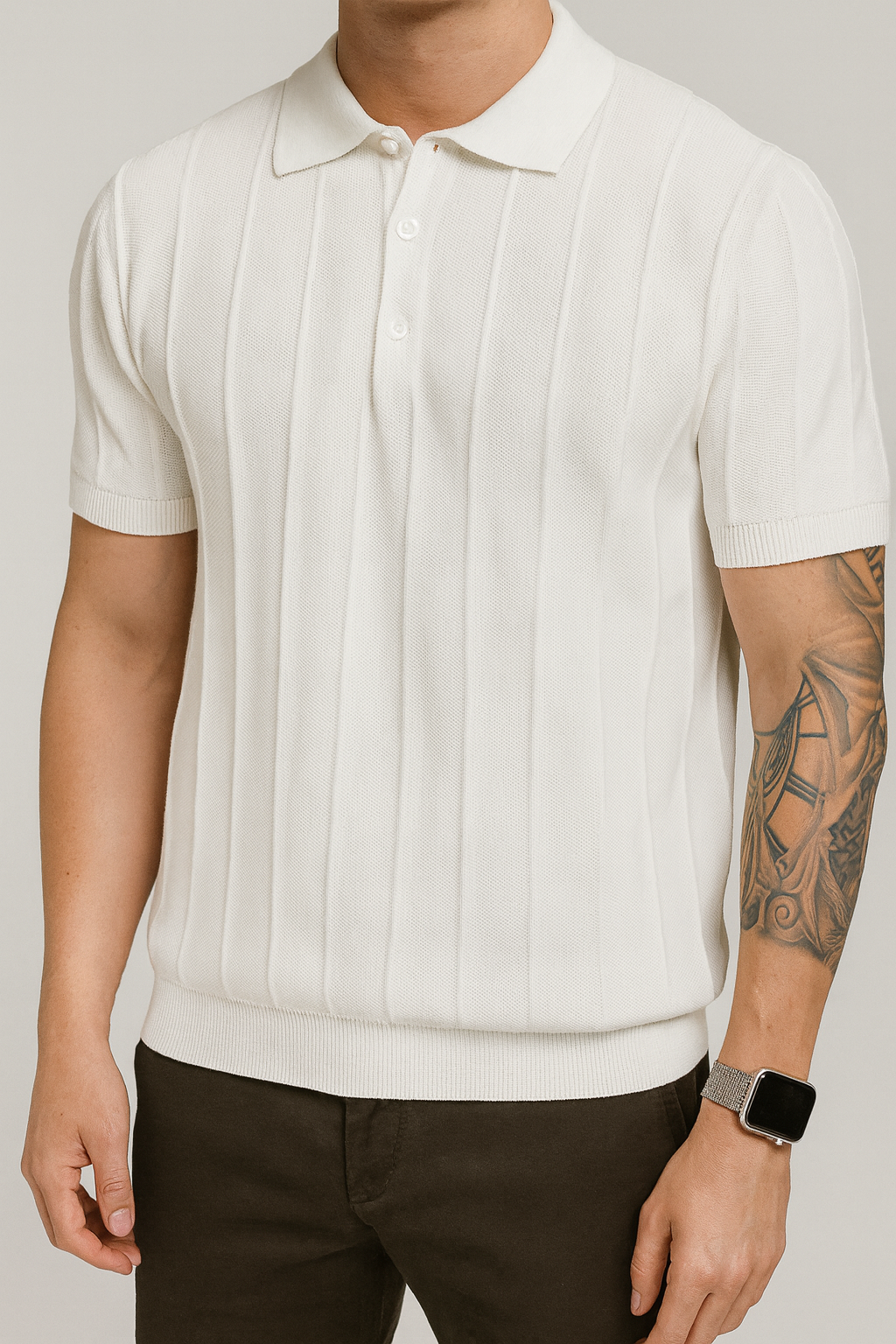 POLO SHIRT mit STRUKTURSTREIFEN