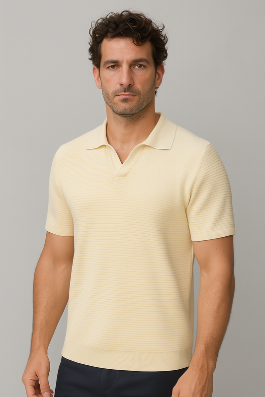 POLOHEMD AUS BAUMWOLLE – CREMEWEISS