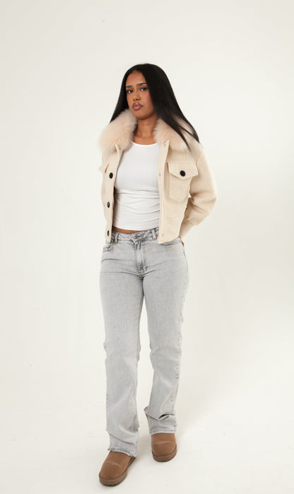 Button Up Wool Jacket - Off White